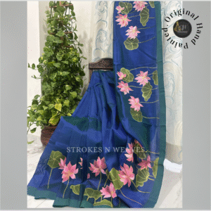 Home elegant hand painted mangalgiri silk saree