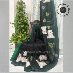 Home elegant hand painted mangalgiri silk saree