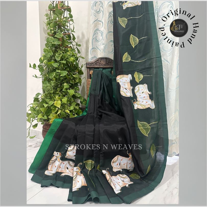 elegant hand painted mangalgiri silk saree elegant hand painted mangalgiri silk saree