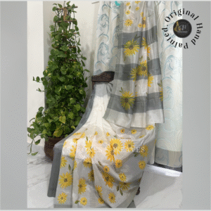 Home elegant hand painted mangalgiri silk saree